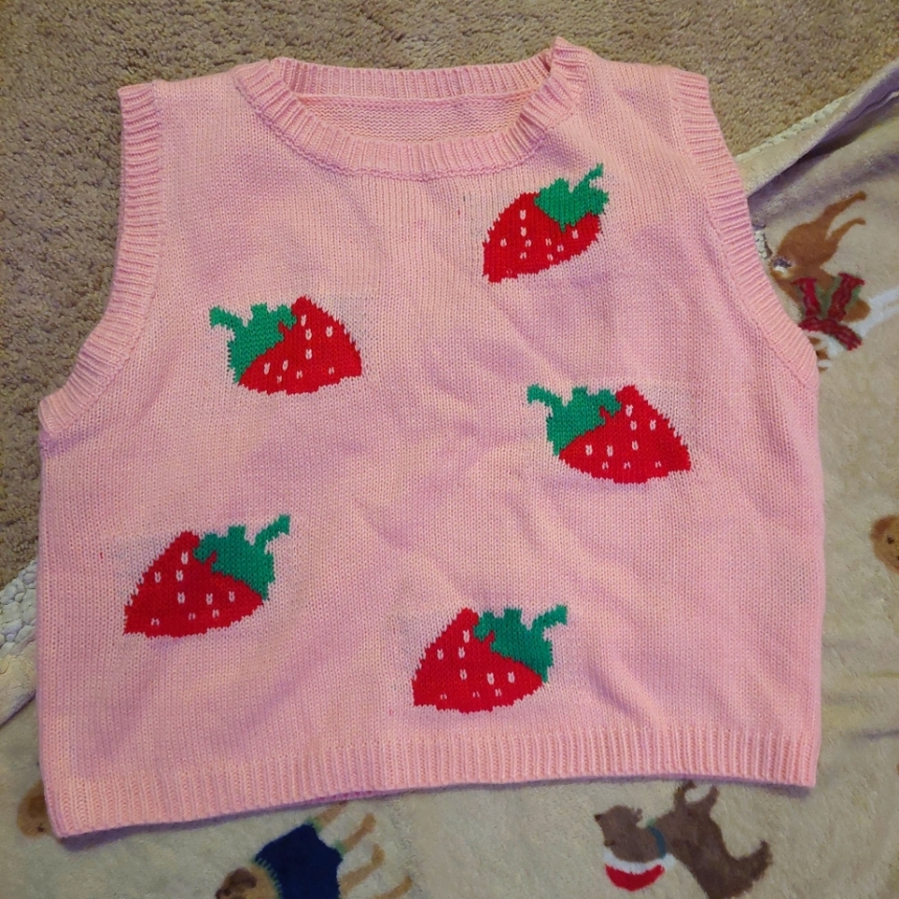 Strawberry sweater vest!